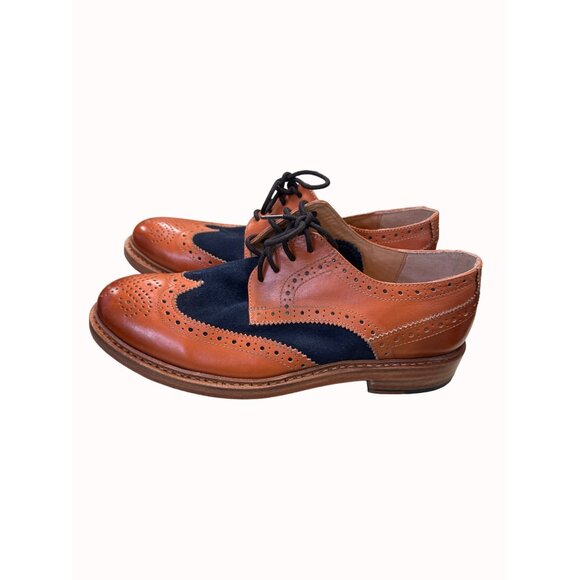 Paul Malone Palm beach Bradford men’s brown navy blue Oxford shoes 10 SKu 5302 - Picture 6 of 12